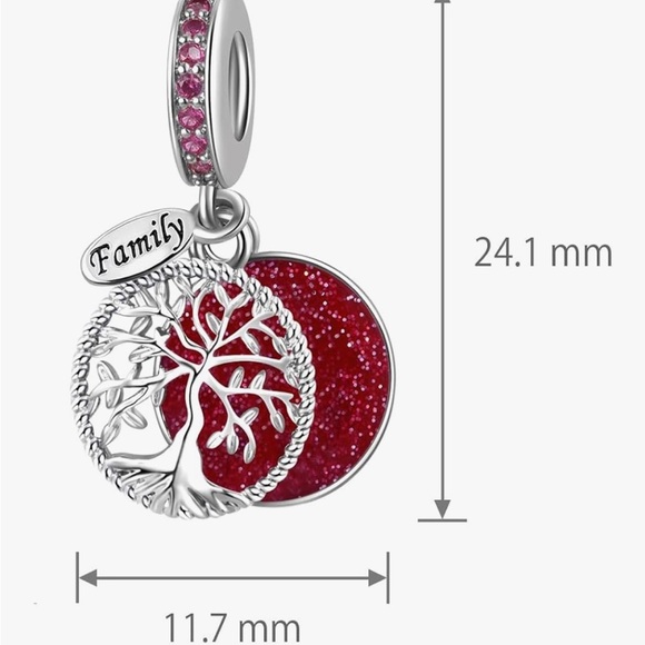 Family tree silver charm that fits all pandora bracelets - Picture 2 of 3
